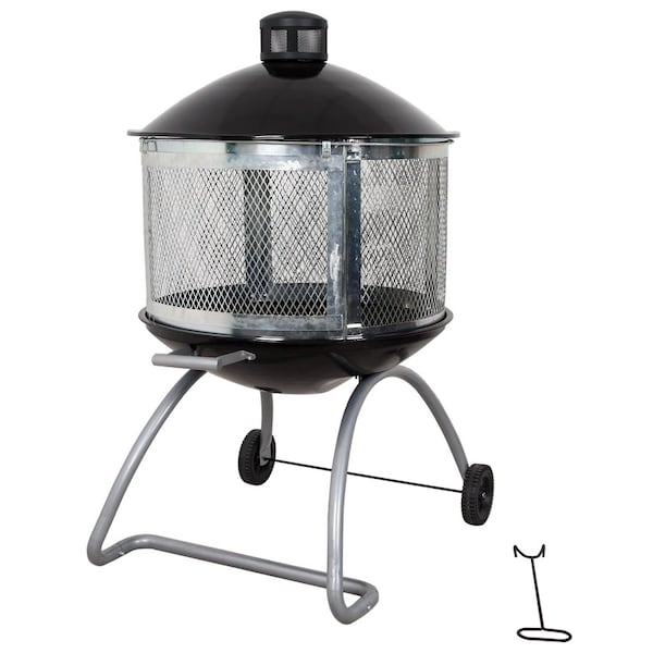 Living Accents 28 in. W Porcelain/Steel Round Wood Fire Pit SRFP2822 - main